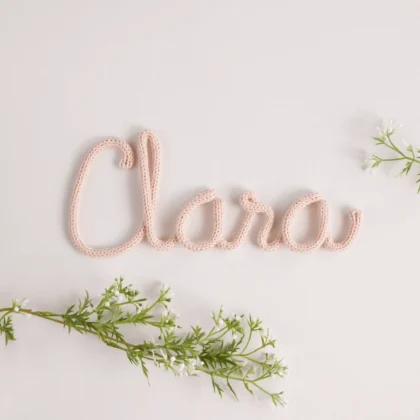 Nome Clara personalizado feito em crochet