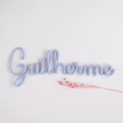 Nome Guilherme personalizado feito em crochet