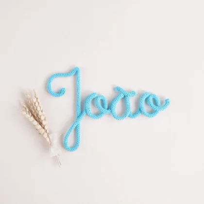 Nome João personalizado feito em crochet