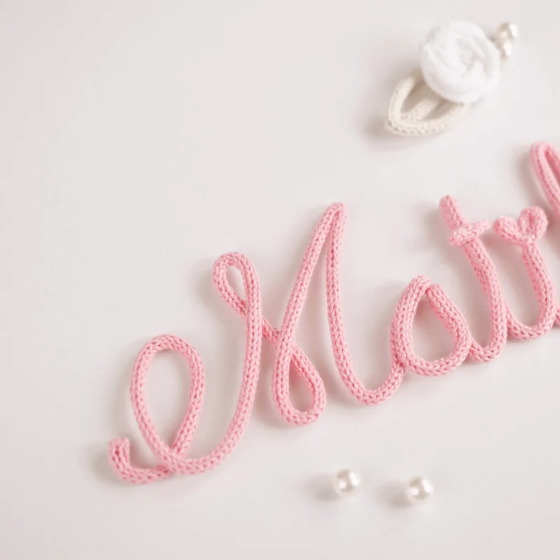 Nome Matilde personalizado feito em crochet