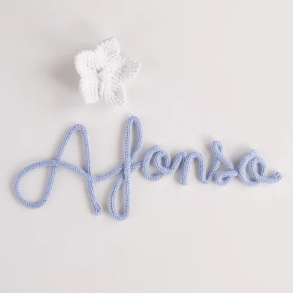 Nome Afonso personalizado feito em crochet