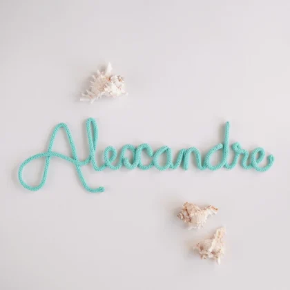 Nome Alexandre personalizado feito em crochet