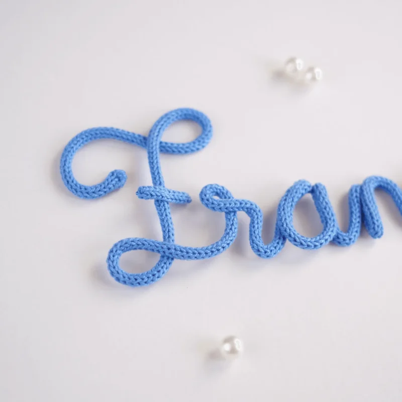 Nome Francisco personalizado feito em crochet