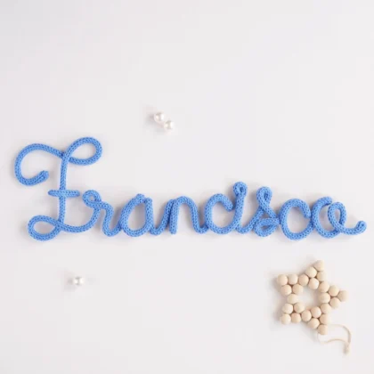 Nome Francisco personalizado feito em crochet