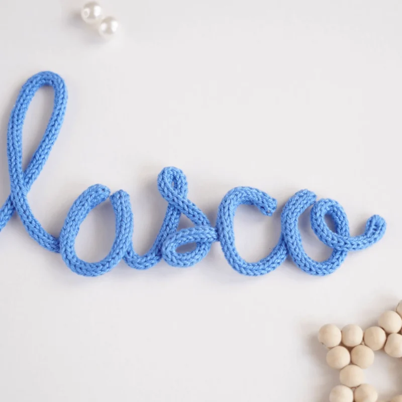 Nome Vasco personalizado feito em crochet