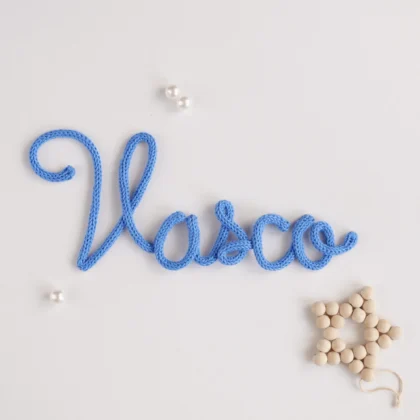 Nome Vasco personalizado feito em crochet