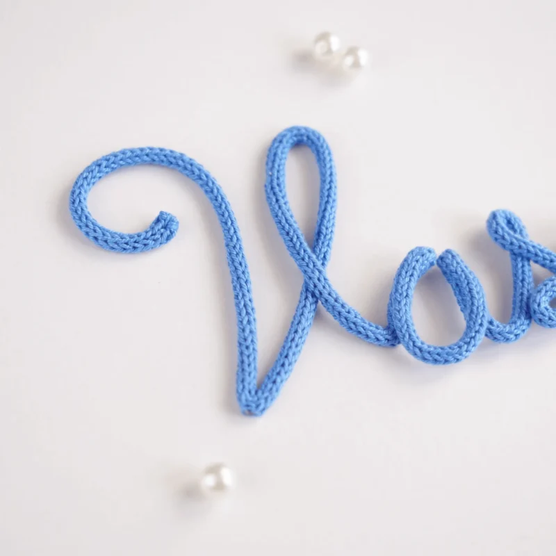 Nome Vasco personalizado feito em crochet